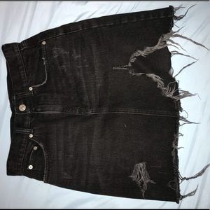 Black denim skirt